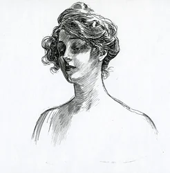 Une fille Gibson, vers 1902